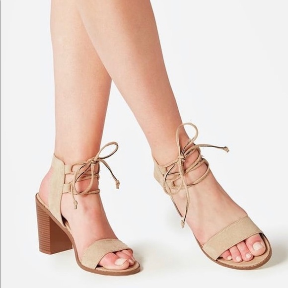 JustFab lace-up heeled sandals - Picture 4 of 4
